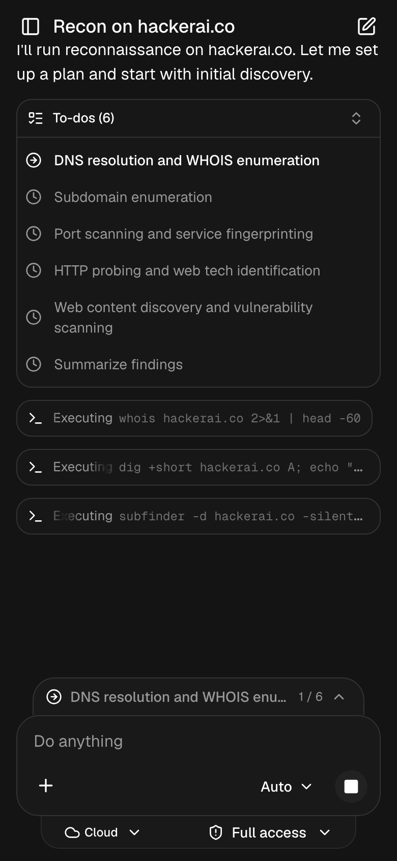 bbseeyou mobile web app running the same recon task on a phone